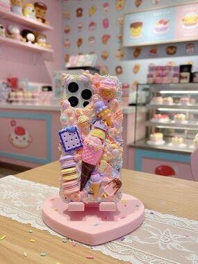 Hand Crafted Pastel Candy & Ice Cream 3D Decoden Phone Case for iphone , samsung